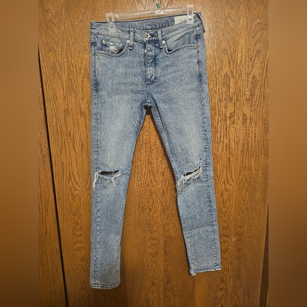 Rag & Bone Distressed Blue Jeans Fit 1 Extra Slim